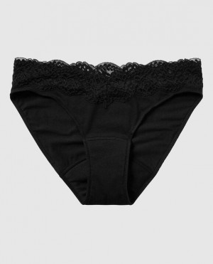 La Senza Bikini Period Panty Women's Underwear Black | XTwMXMFf