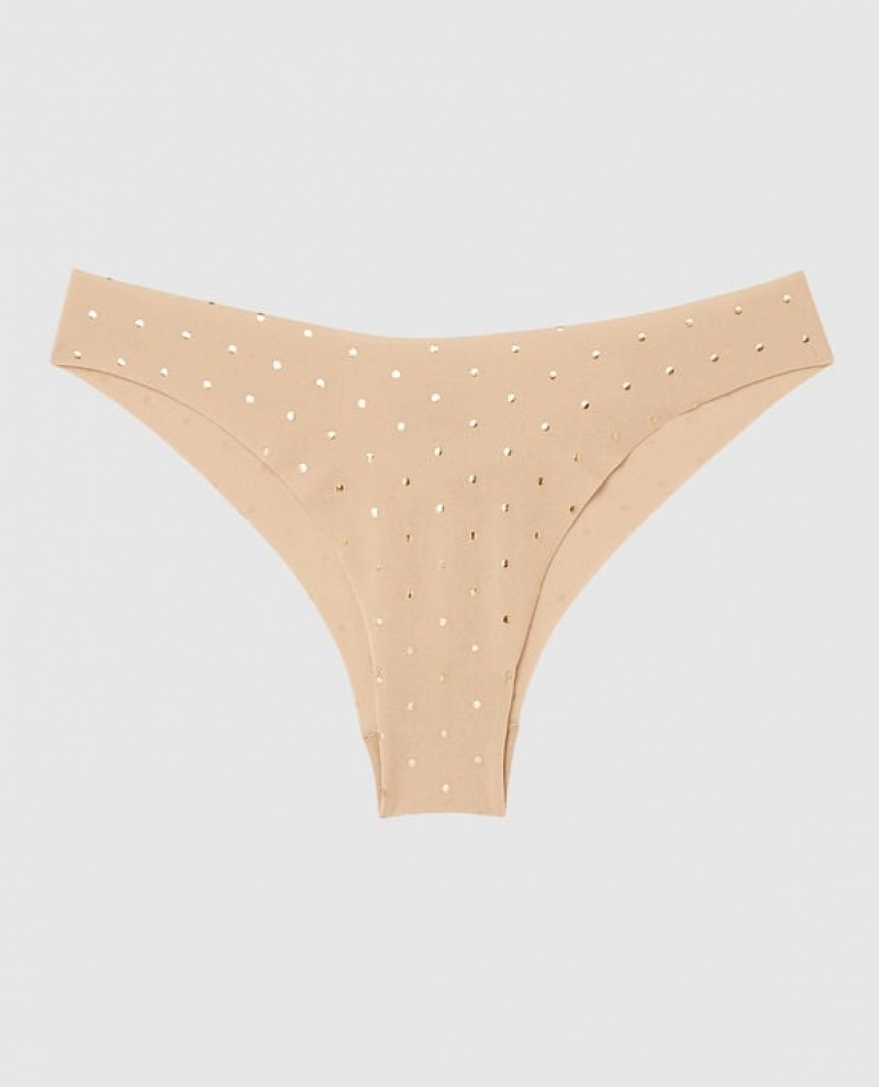 La Senza High Leg Cheeky Panty Women\'s Underwear Foiled Dot Rosetan | US4yZK2G