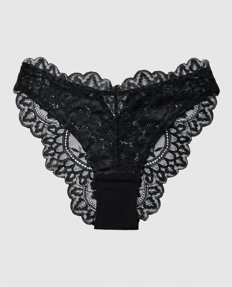 La Senza High Leg Cheeky Panty Women\'s Underwear Black | WvhlBWWS