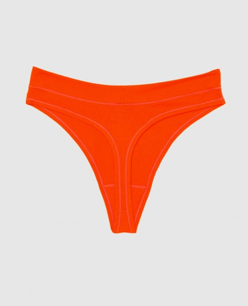 La Senza High Leg Thong Panty Women's Underwear Hot Glow | 4zN0EeR5
