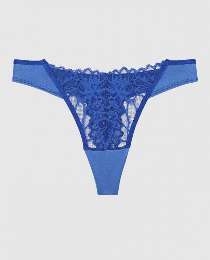 La Senza High Leg Thong Panty Women\'s Underwear Deep Blue | d4vxxii4