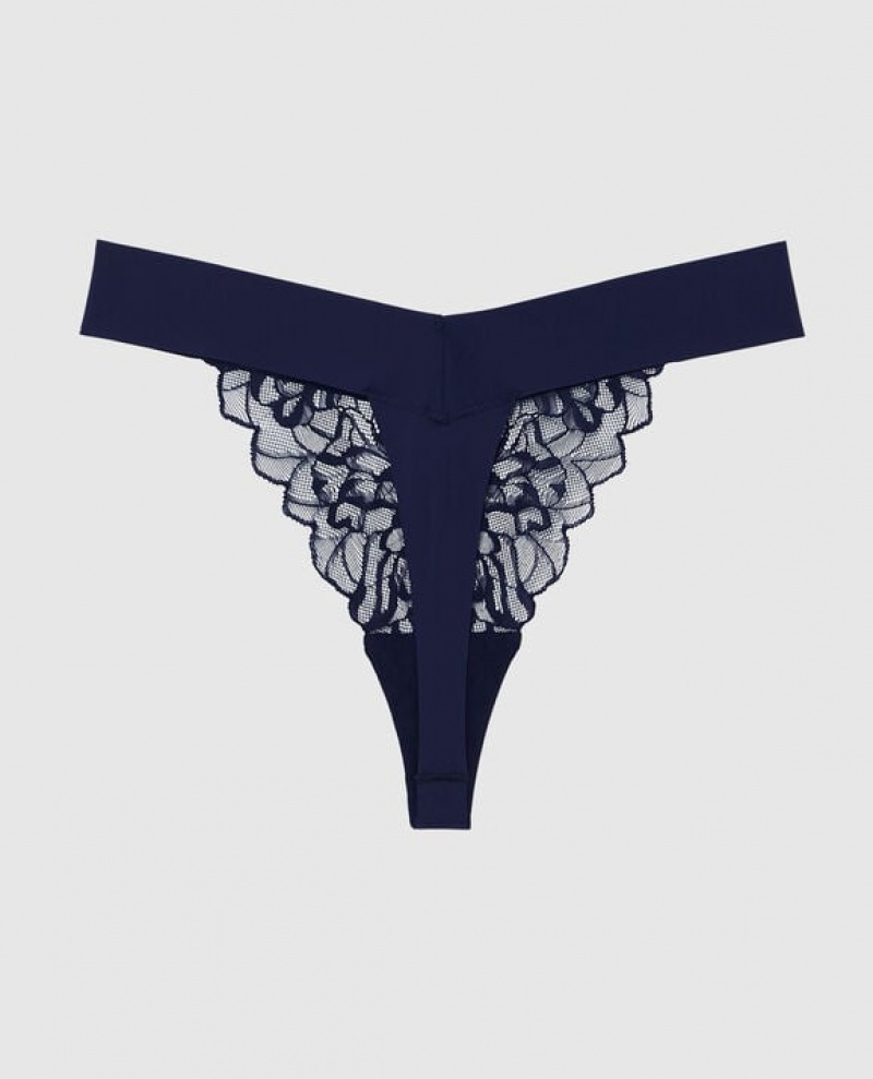 La Senza High Leg Thong Panty Women's Underwear Ocean Cavern | b4VR6oT9