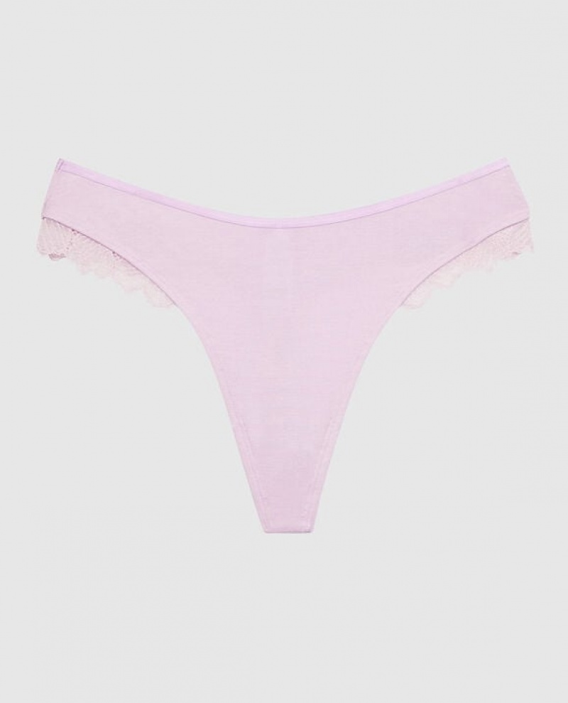 La Senza High Leg Thong Panty Women\'s Underwear Purple | RuUjQKWV