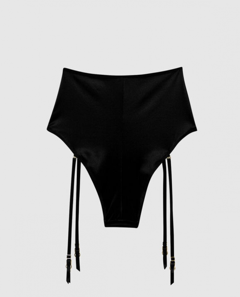 La Senza High Waist Booty Short Women's Pajamas Black | ZBQJAtmB