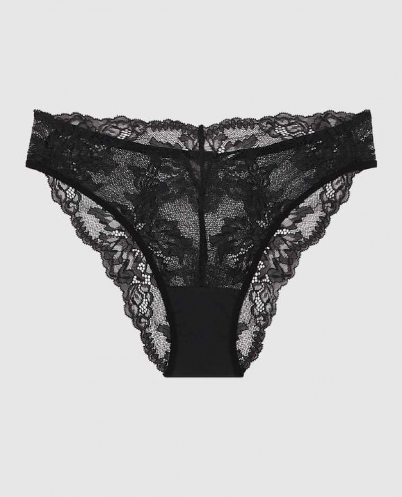 La Senza High Waist Cheeky Panty Women\'s Underwear Black | ei1rkSzr