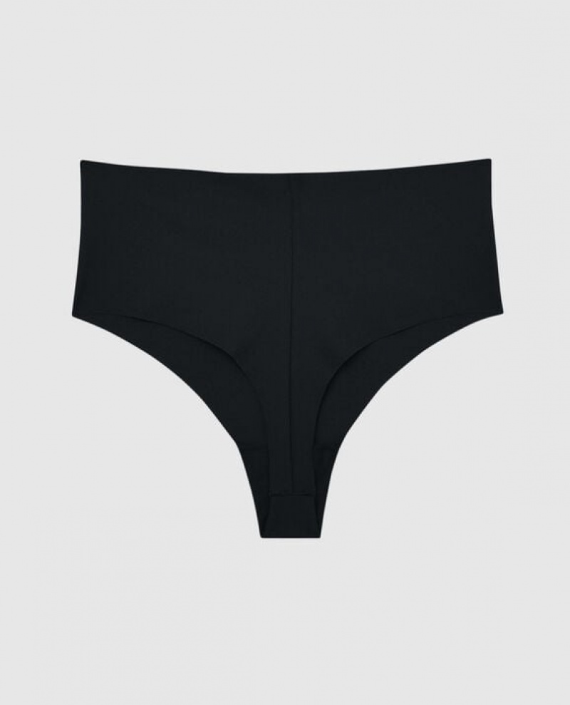 La Senza High Waist Thong Panty Women's Underwear Black | RG1CvIuG