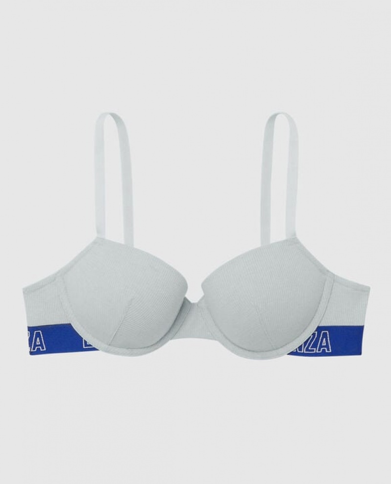 La Senza Lightly Lined Demi Women\'s Bras Grey | hNAsfUrC