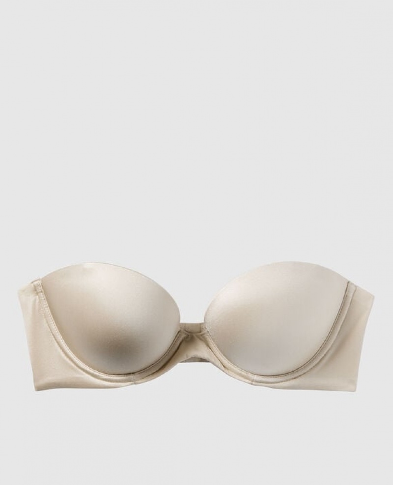 La Senza Strapless Push Up Women\'s Bras Brown | oJoxj9qj
